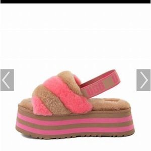Women’s UGG Disco Stripe Platform Slippers Size 8 New Eu 39